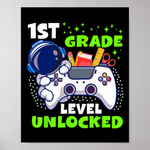 Ck Terug naar school Graad 1 Ontgrendeld Gamer Jon Poster