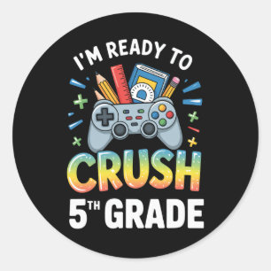 Ck Terug naar school Ik ben klaar om de 5e klas te Ronde Sticker