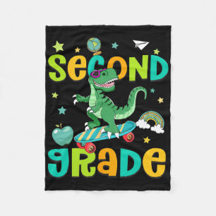 Ck Terug naar school Rol naar 2e klas T-rex Skateb Fleece Deken