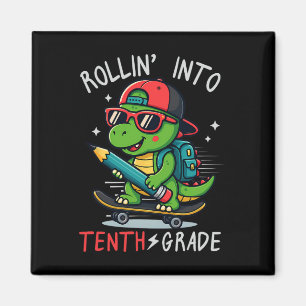 Ck Terug naar school Rolin 'In 10e klas T-rex Skat Magneet