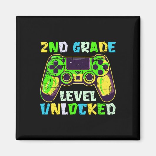 Ck To School 2nd Grade Boys Gamer First Day Second Magneet (Voorkant)