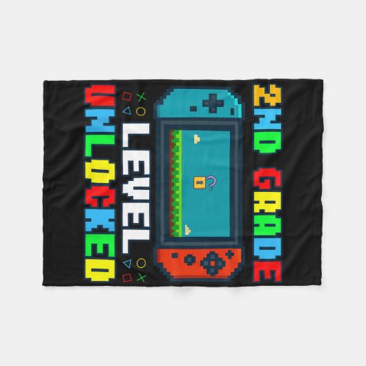 Ck To School 2nd Grade Level Unlocked Gamer Kids B Fleece Deken (Voorkant (Horizontaal))