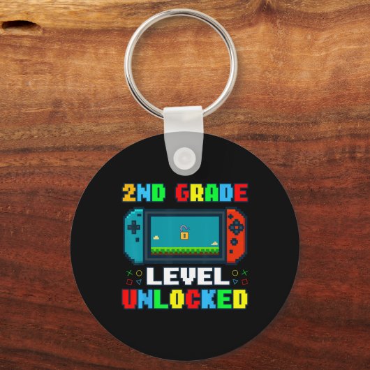 Ck To School 2nd Grade Level Unlocked Gamer Kids B Sleutelhanger (Voorkant)