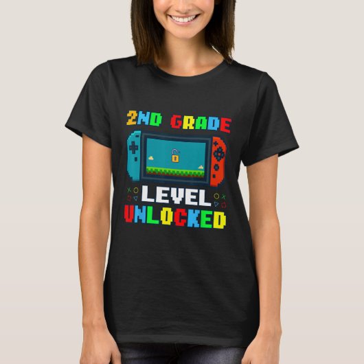 Ck To School 2nd Grade Level Unlocked Gamer Kids B T-shirt (Voorkant)