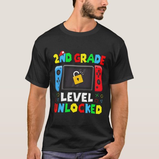 Ck To School 2nd Grade Level Unlocked Gamer Kids B T-shirt (Voorkant)