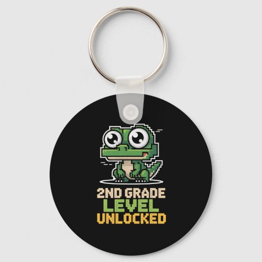 Ck To School 2nd Grade Lizard Gamer Second Level U Sleutelhanger (Voorkant)