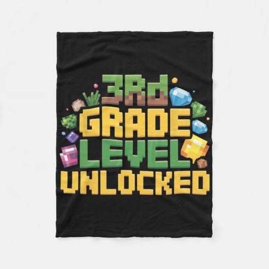 Ck To School 3rd Grade Boys Gamer First Day Of Thi Fleece Deken (Voorkant)