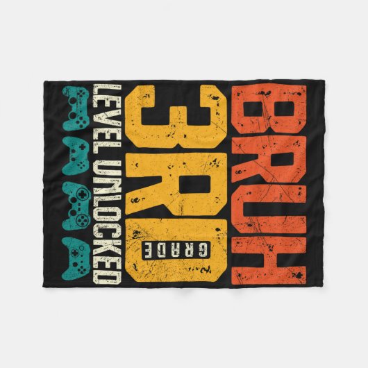 Ck To School 3rd Grade Boys Gamer First Day School Fleece Deken (Voorkant (Horizontaal))