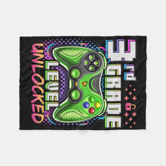 Ck To School 3rd Grade Boys Gamer First Day School Fleece Deken (Voorkant (Horizontaal))