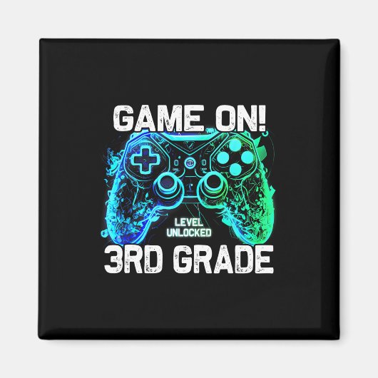 Ck To School 3rd Grade Boys Gamer First Day School Magneet (Voorkant)