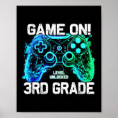 Ck To School 3rd Grade Boys Gamer First Day School Poster (Voorkant)