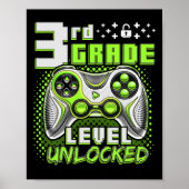 Ck To School 3rd Grade Boys Gamer First Day School Poster (Voorkant)
