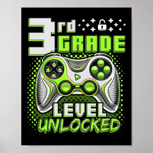 Ck To School 3rd Grade Boys Gamer First Day School Poster (Voorkant)
