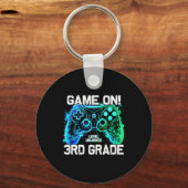 Ck To School 3rd Grade Boys Gamer First Day School Sleutelhanger (Voorkant)