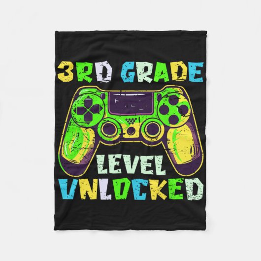 Ck To School 3rd Grade Boys Gamer First Day Third Fleece Deken (Voorkant)