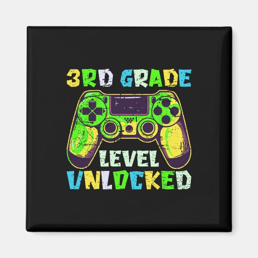 Ck To School 3rd Grade Boys Gamer First Day Third  Magneet (Voorkant)
