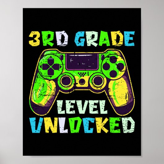 Ck To School 3rd Grade Boys Gamer First Day Third  Poster (Voorkant)