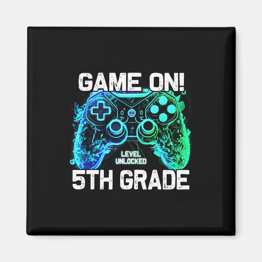 Ck To School 5th Grade Boys Gamer First Day School Magneet (Voorkant)