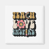 CK to School Teach Love inspireert retro leraren d Magneet (Voorkant)