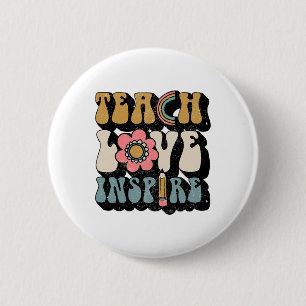 CK to School Teach Love inspireert retro leraren d Ronde Button 5,7 Cm