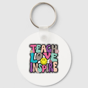 CK to School Teach Love inspireert retro leraren d Sleutelhanger