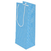 CKC-Gingham 1-Pastel Blue-White-WINE GIFT BAG Wijn Cadeautas (Achterkant Gekanteld)