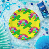 CKC Glasschildpad, Borden met geel papier Papieren Bordje (Feest)