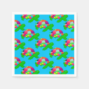 CKC Lil Glass Turtle-Blue Paper Party Napkins Servetten
