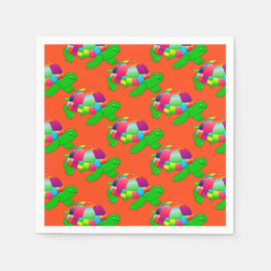 CKC Lil Glass Turtle-Oranje Paper Party Napkins Servetten