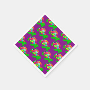 CKC Lil Glass Turtle-Paars Paper Party Napkins Servetten