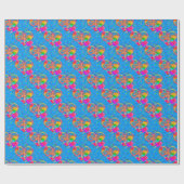 CKC-Peace, Love and Popsicle's, Blue-Gift Wrapping Cadeaupapier (Vlak)