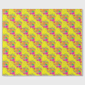 CKC-Peace, Love and Popsicle's, Yellow-Gift Wrap Cadeaupapier (Vlak)