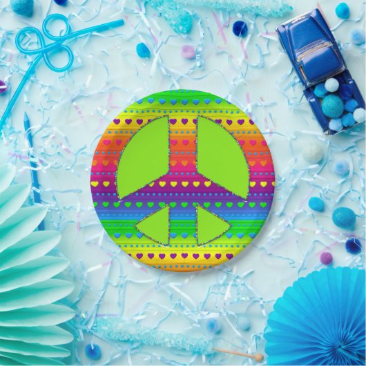 CKC, Peace Symbol 08-Papierpartij Borden Papieren Bordje (Feest)