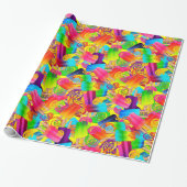 CKC Popsicle Swirls, Geel-Gift Wrapping Paper Cadeaupapier (Uitgerold)