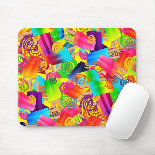 CKC Popsicle Swirls, Geel-MOUSEPAD Muismat (Met muis)