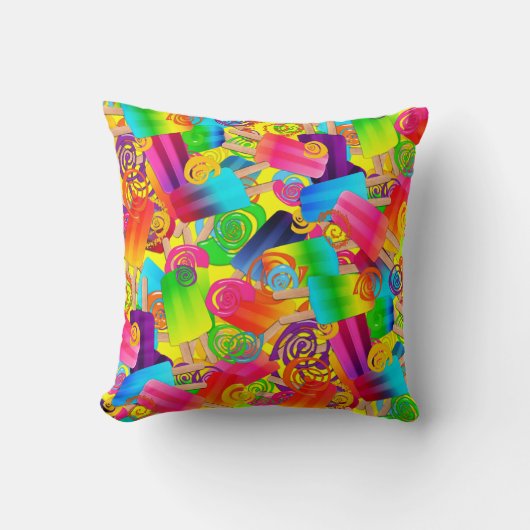 CKC Popsicle Swirls, geel-Q-SIERKUSSEN Kussen (Voorkant)