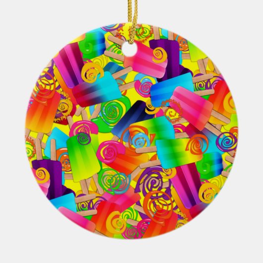 CKC Popsicle Swirls, geel ROND ORNAMENT (Voorkant)