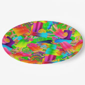 CKC Popsicle Swirls, Neon PAPER PARTITY BORDEN Papieren Bordje (Gekanteld)