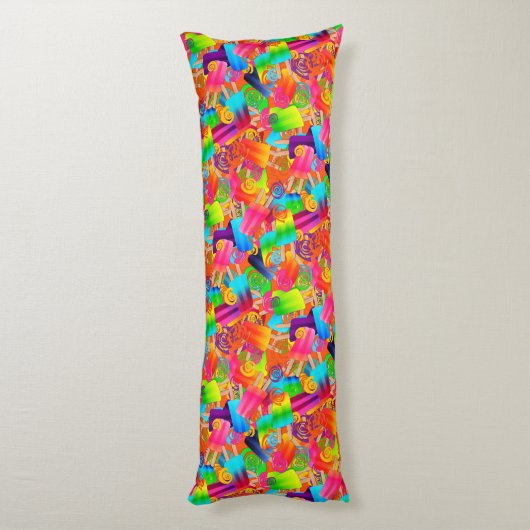 CKC Popsicle Swirls, ORANJE-KINDER LICHAAMPILLOW Lichaamskussen (Achterkant (Verticaal))