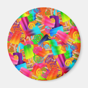 CKC Popsicle Swirls Oranje-ROND MAGNET