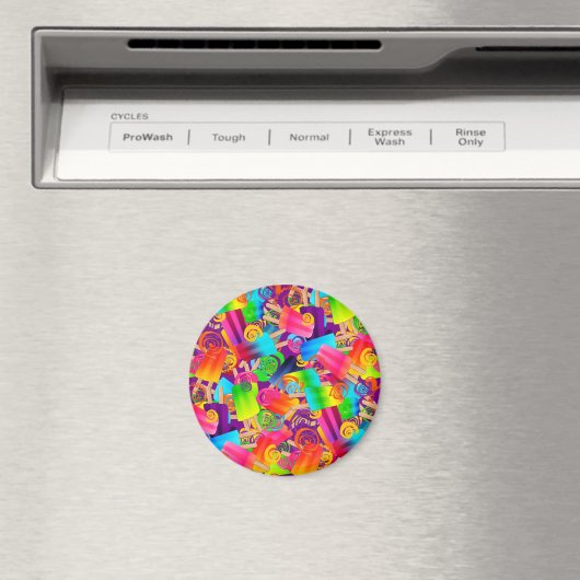 CKC Popsicle Swirls Paars-ROND MAGNET (Insitu (Vaatwasser))