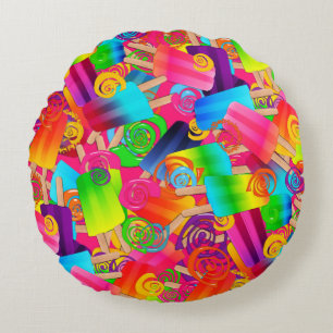 CKC Popsicle Swirls,PINK-RONDE SIERKUSSEN Rond Kussen