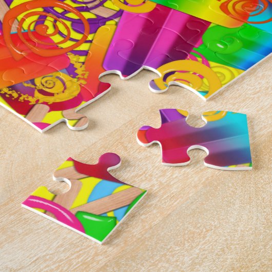 CKC Popsicle Swirls, Yellow-JIGSAW PUZZLE Legpuzzel (Zijkant)