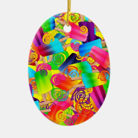 CKC Popsicle Swirls,Yellow-OVAL ORNAMENT (Voorkant)