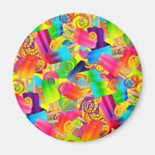 CKC Popsicle Swirls Yellow-ROND MAGNET