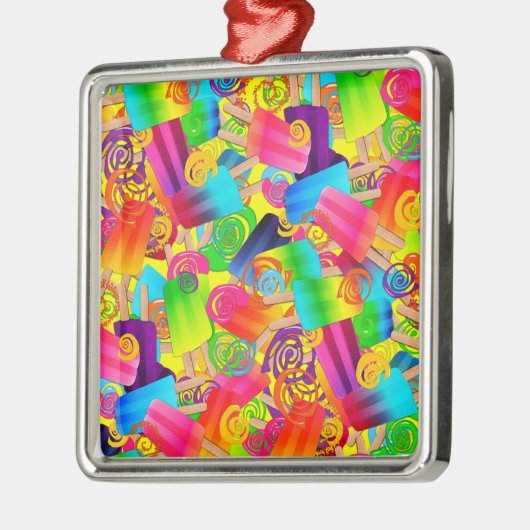 CKC Popsicle Swirls,Yellow-Sq Prem Ornament (Links)