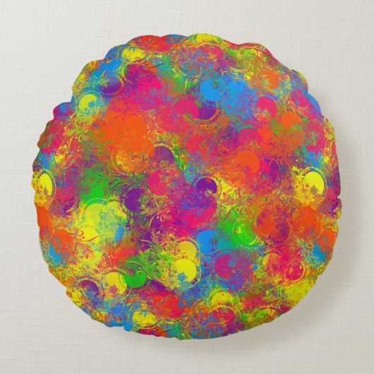 CKC-verf Kan Florals-16in rondreis Rond Kussen (Voorkant)