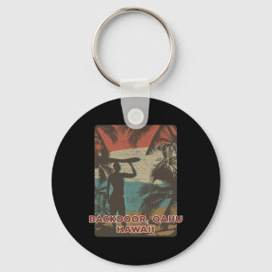 Ckdoor Oahu Hawaii Vintage Surfen Strand Kokospalm Sleutelhanger