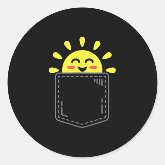 Cket Of Sunshine Happy Summer Sun Motivational Ins Ronde Sticker (Voorkant)