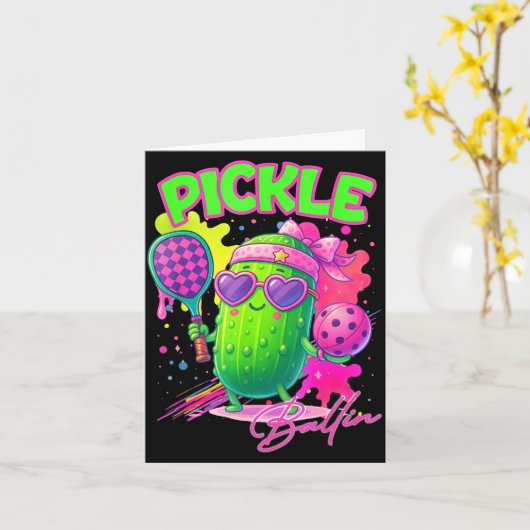 Ckle Ballin Cute Ckleball Women Girls Ckleball Lov Kaart (Gele Bloem)